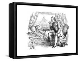 Thackeray Reading-Richard Doyle-Framed Stretched Canvas