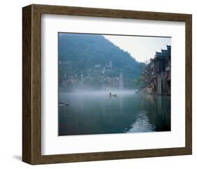 Thai Boating In Morning Mist-null-Framed Art Print