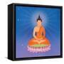 Thai Buddha on Lotus Flower, Illustration-Phiphat Suwanmon-Framed Stretched Canvas