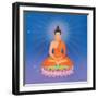 Thai Buddha on Lotus Flower, Illustration-Phiphat Suwanmon-Framed Art Print