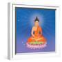 Thai Buddha on Lotus Flower, Illustration-Phiphat Suwanmon-Framed Art Print