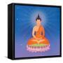 Thai Buddha on Lotus Flower, Illustration-Phiphat Suwanmon-Framed Stretched Canvas