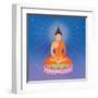 Thai Buddha on Lotus Flower, Illustration-Phiphat Suwanmon-Framed Art Print