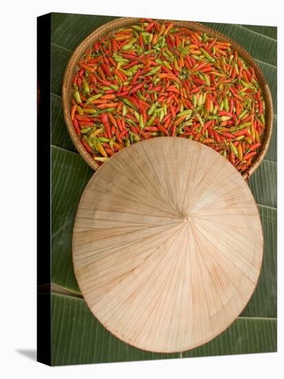 Thai Chile Peppers and Traditional Hat, Isan Region, Thailand-Gavriel Jecan-Stretched Canvas