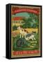 Thai Cotton Label with Cats-null-Framed Stretched Canvas