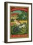 Thai Cotton Label with Cats-null-Framed Giclee Print