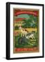 Thai Cotton Label with Cats-null-Framed Giclee Print