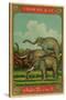 Thai Cotton Label with Elephants-null-Stretched Canvas