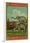 Thai Cotton Label with Elephants-null-Framed Giclee Print
