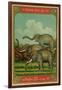 Thai Cotton Label with Elephants-null-Framed Giclee Print