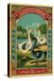 Thai Cotton Label with Geese-null-Stretched Canvas