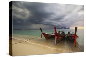 Thai Fishing Boats Beached on Phi Phi Island During a Storm-Alex Saberi-Stretched Canvas