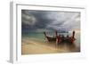 Thai Fishing Boats Beached on Phi Phi Island During a Storm-Alex Saberi-Framed Photographic Print