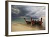 Thai Fishing Boats Beached on Phi Phi Island During a Storm-Alex Saberi-Framed Photographic Print