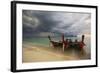 Thai Fishing Boats Beached on Phi Phi Island During a Storm-Alex Saberi-Framed Photographic Print