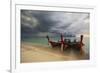 Thai Fishing Boats Beached on Phi Phi Island During a Storm-Alex Saberi-Framed Photographic Print