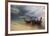 Thai Fishing Boats Beached on Phi Phi Island During a Storm-Alex Saberi-Framed Photographic Print