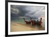 Thai Fishing Boats Beached on Phi Phi Island During a Storm-Alex Saberi-Framed Photographic Print