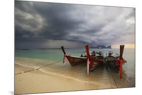 Thai Fishing Boats Beached on Phi Phi Island During a Storm-Alex Saberi-Mounted Photographic Print