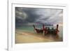 Thai Fishing Boats Beached on Phi Phi Island During a Storm-Alex Saberi-Framed Photographic Print