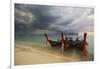 Thai Fishing Boats Beached on Phi Phi Island During a Storm-Alex Saberi-Framed Photographic Print