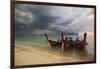 Thai Fishing Boats Beached on Phi Phi Island During a Storm-Alex Saberi-Framed Photographic Print