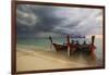 Thai Fishing Boats Beached on Phi Phi Island During a Storm-Alex Saberi-Framed Photographic Print