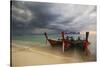 Thai Fishing Boats Beached on Phi Phi Island During a Storm-Alex Saberi-Stretched Canvas