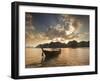 Thai Fishing Boats Off Phi Phi Island at Sunset-Alex Saberi-Framed Premium Photographic Print