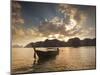 Thai Fishing Boats Off Phi Phi Island at Sunset-Alex Saberi-Mounted Photographic Print
