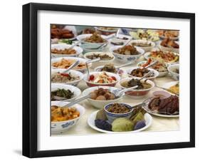 Thai Food Offered During a Festival at Buddhapadipa Temple, Wimbledon, London, England, Uk-null-Framed Photographic Print