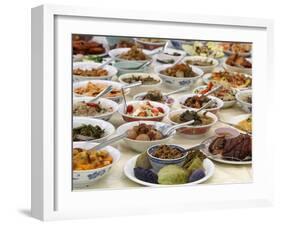 Thai Food Offered During a Festival at Buddhapadipa Temple, Wimbledon, London, England, Uk-null-Framed Photographic Print