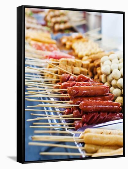 Thai Food on a Street Food Stall at the Khaosan Road Market in Bangkok, Thailand, Southeast Asia-Matthew Williams-Ellis-Framed Stretched Canvas