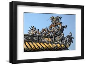 Thai Hoa Palace Dated 19th Century, Roof Detail-Nathalie Cuvelier-Framed Photographic Print