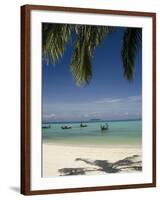 Thai Longboats Along the Coast of Phi Phi Don Island, Phuket, Andaman Sea, Thailand-Cindy Miller Hopkins-Framed Photographic Print