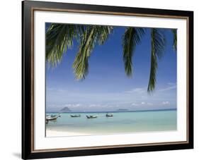 Thai Longboats Along the Coast of Phi Phi Don Island, Phuket, Andaman Sea, Thailand-Cindy Miller Hopkins-Framed Photographic Print