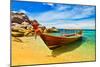 Thai Longtail Boat Anchored in a Turqouise Bay-vitalytitov-Mounted Photographic Print