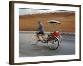 Thai Man in Motion, Chiang Mai, Thailand.-Adam Jones-Framed Photographic Print