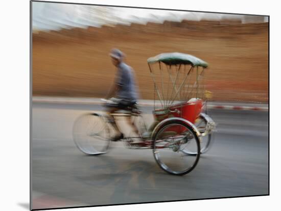 Thai Man in Motion, Chiang Mai, Thailand.-Adam Jones-Mounted Photographic Print