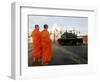 Thai Monks Watch as Soldiers Guard an Area Near Crucial Government Buildings Bangkok, Thailand-null-Framed Photographic Print