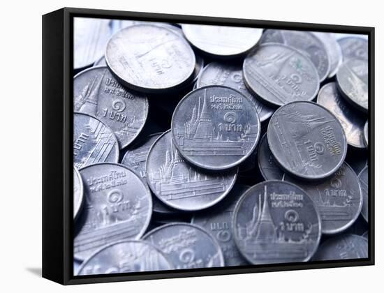 Thai One Baht Coin-pakkij-Framed Stretched Canvas