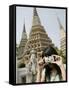 Thai Woman Taking Pictures, Wat Poo, Bangkok, Thailand, Southeast Asia, Asia-Angelo Cavalli-Framed Stretched Canvas