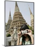 Thai Woman Taking Pictures, Wat Poo, Bangkok, Thailand, Southeast Asia, Asia-Angelo Cavalli-Mounted Photographic Print