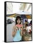 Thai Woman with a Slice of Water Melon, Bangkok,Thailand, Southeast Asia, Asia-Angelo Cavalli-Framed Stretched Canvas