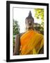 Thailand, Ayutthaya, Buddha Draped with Orange-Terry Eggers-Framed Photographic Print