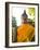 Thailand, Ayutthaya, Buddha Draped with Orange-Terry Eggers-Framed Photographic Print