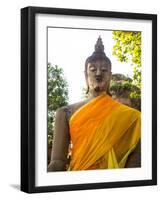 Thailand, Ayutthaya, Buddha Draped with Orange-Terry Eggers-Framed Photographic Print
