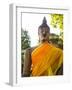 Thailand, Ayutthaya, Buddha Draped with Orange-Terry Eggers-Framed Photographic Print