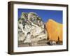 Thailand, Ayutthaya Historical Park, Wat Lokaya Sutha, Monk Preying at Giant Reclining Buddha-Steve Vidler-Framed Photographic Print