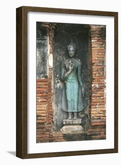 Thailand, Ayutthaya Historical Park, Wat Mahathat, Statue of Buddha-null-Framed Giclee Print